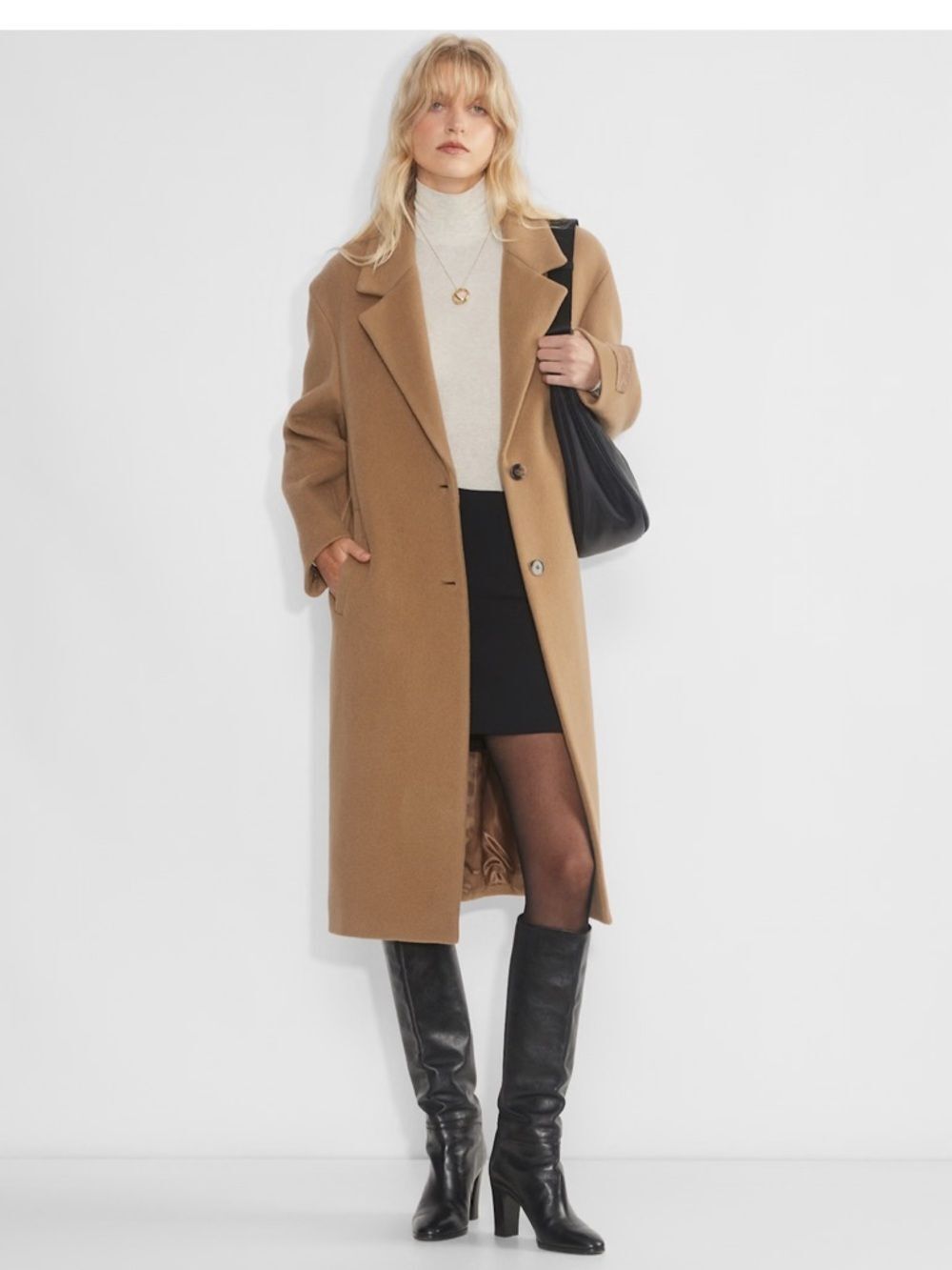 Like New Aritzia The Only Coat - Wool Cashmere Coat in Saville Brown Size Medium